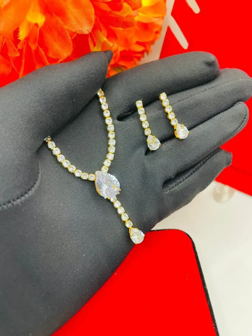 Zirconia Earring and Necklace Set 2 - 2