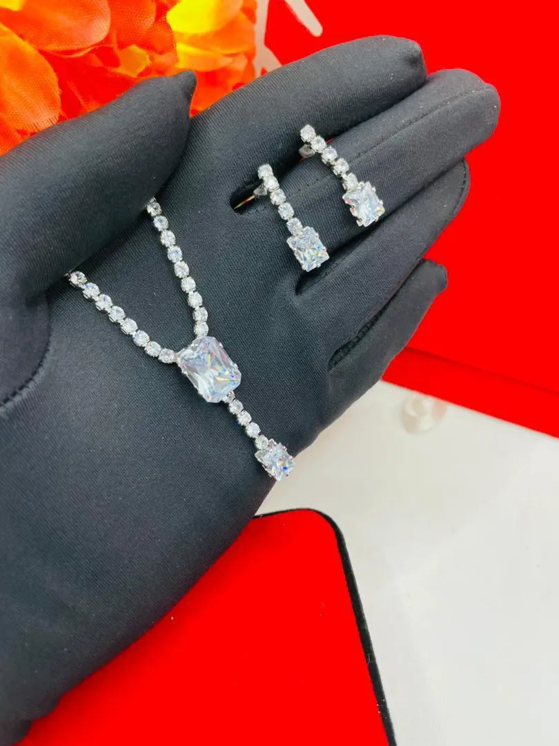 Zirconia Earring and Necklace Set 2 - 3