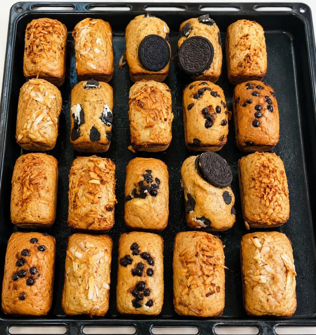 Coconut bread and banana bread freshly baked , plain 2,000,choloclate toppings 2,500, Oreos toppings 3,000 - 1